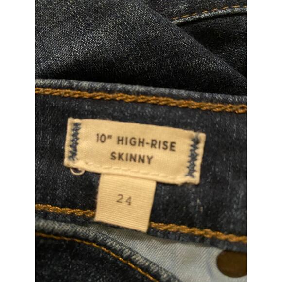 Madewell 10" High-Rise Skinny Haynes Dark Vintage Wash Denim Jeans, Size 25 - Picture 11 of 13
